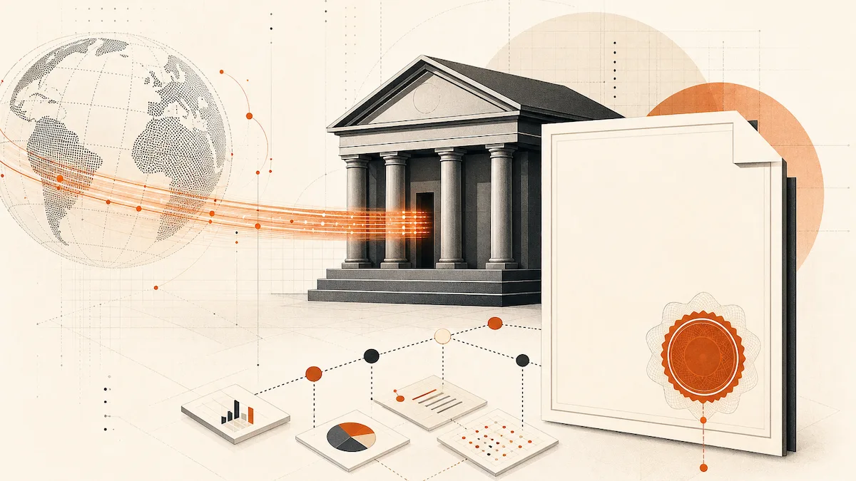 Cross-border payment records connect a remittance transfer to a bank and verified document.